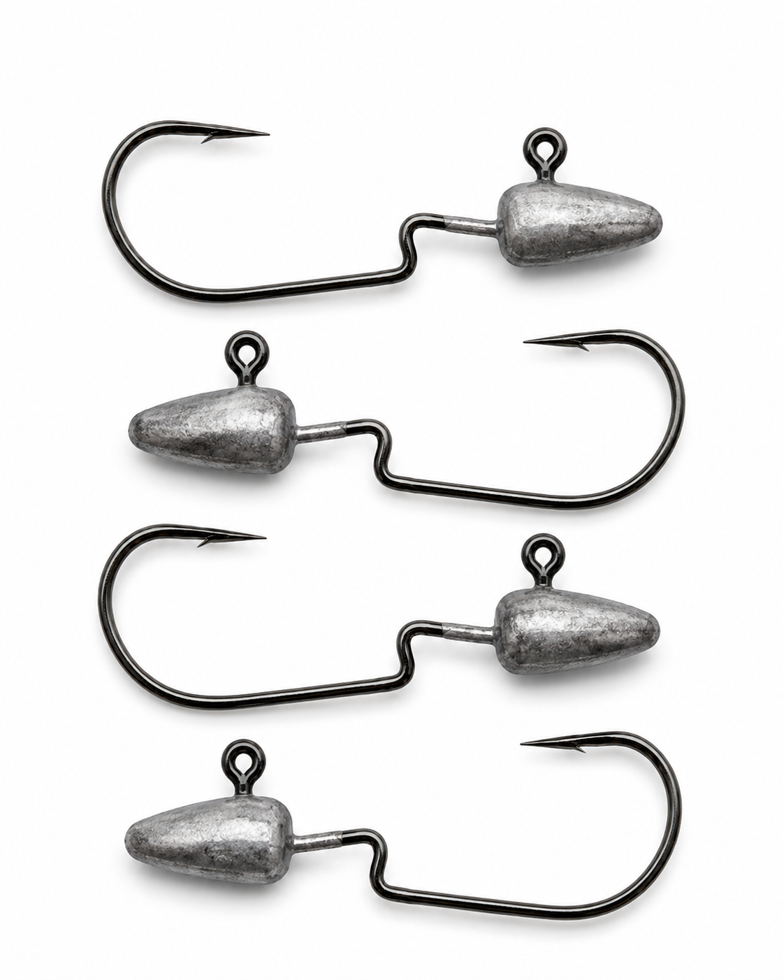 Unpainted metallic jig heads