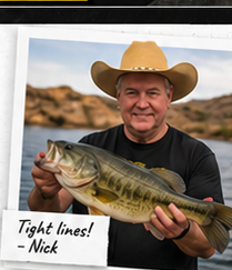 Nick holding a bass outdoors